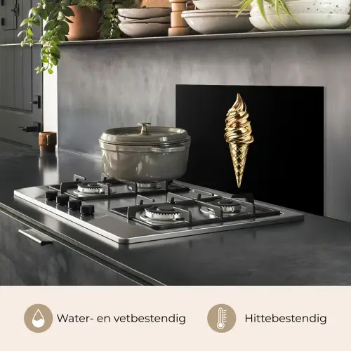 Ijs - Goud - Zwart - Eten keuken achterwand spatscherm klein -usp_NL