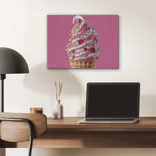 Softijs - Edelstenen - Roze - Hoorntje PET vilt klein -sfeer5