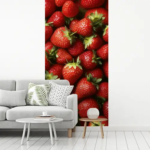 Aardbei - Fruit - Rood fotobehang vinyl groot -woonkamer