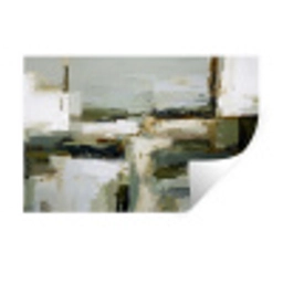 Penseelstreken - Groen - Abstract - Japandi Muursticker klein -3d