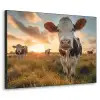 Koe - Weiland - Dieren portret - Natuur - Koeien Textielframe zwart klein -3d