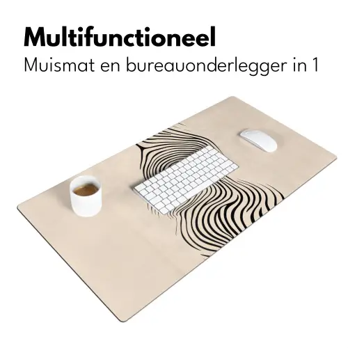 Lijnen - Abstract - Golvend - Zwart Muismat XXL klein -sfeer4