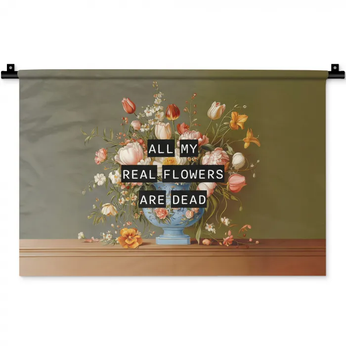 Bloem - Quote - Vintage - Art Wandkleed katoen klein -zz3d