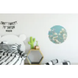 Stengels - Bloemen - Lucht - Wit Wandcirkel aluminium klein -kinderkamer
