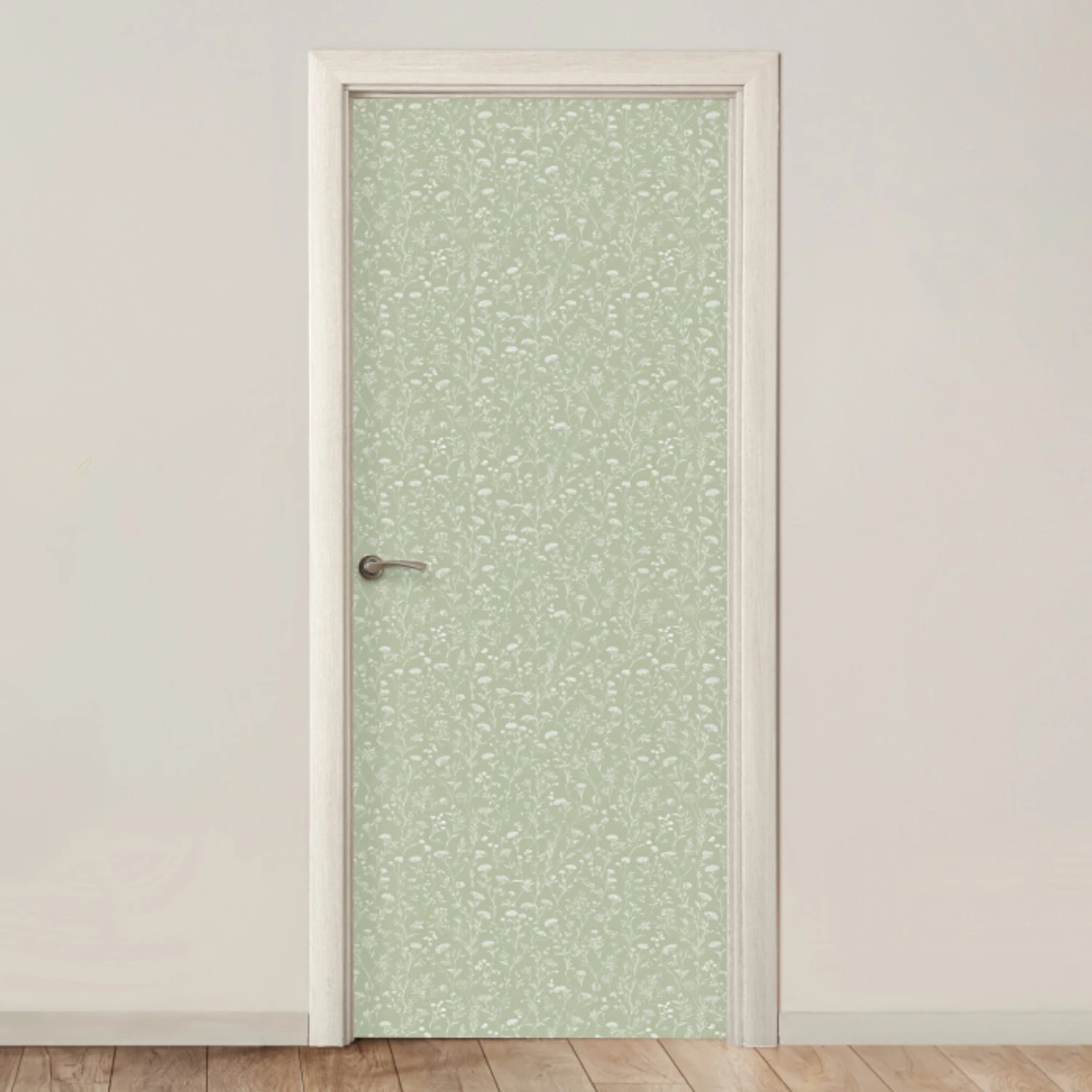 Bloemen - Patroon - Groen deurposter klein 289 -3d_beige