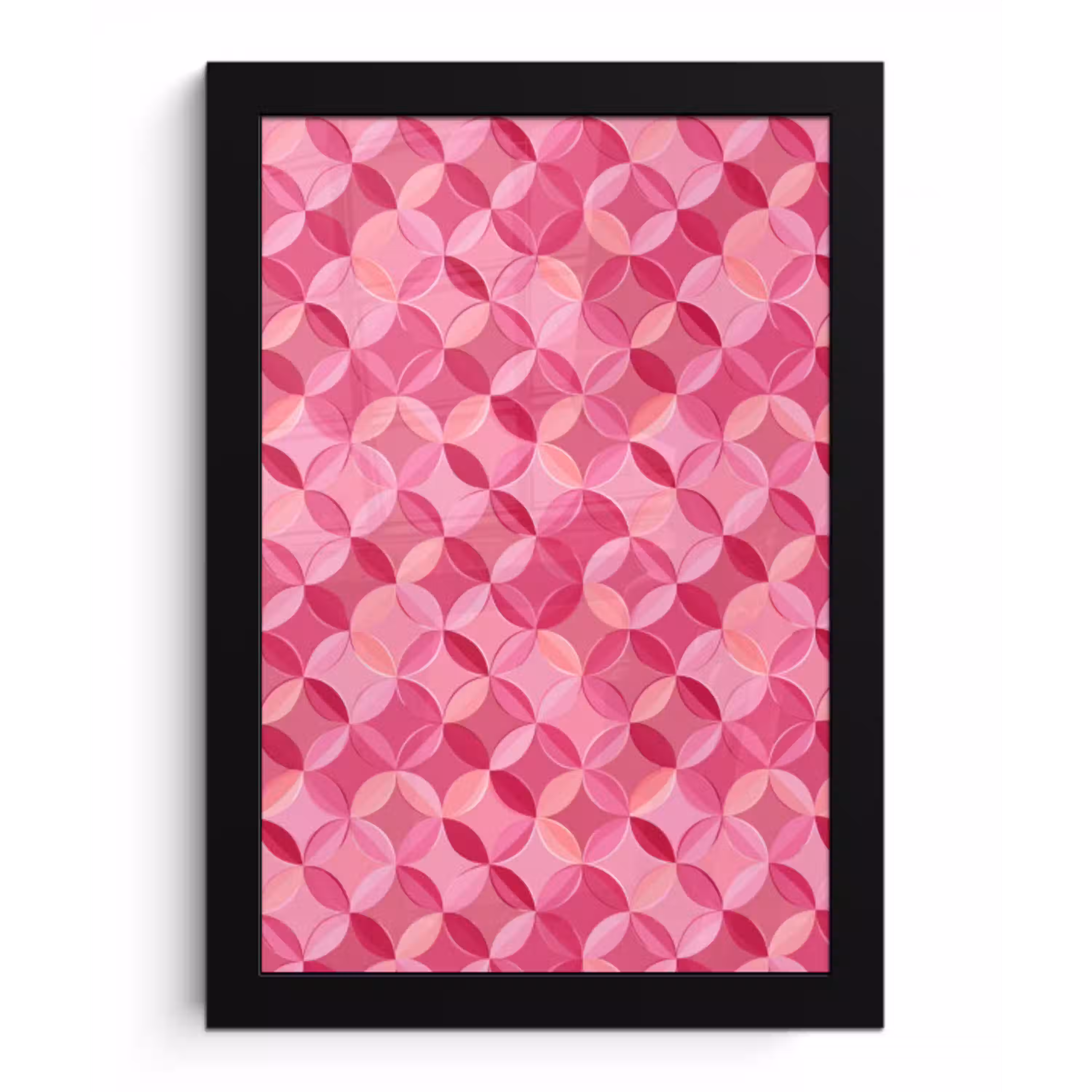 Geometrisch - Mozaïek - Modern - Roze fotolijst zwart zonder passe partout klein 224 -3d