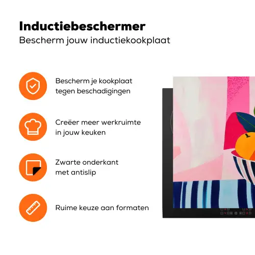Fruit - Abstracte achtergrond - Roze Inductie beschermer vinyl 3mm klein -zzzzzzz-td-ups