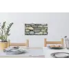 Stenen - Rustiek - Grijs Muursticker klein -eettafel