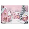 Kerstdorp - Roze - Winter - Sneeuw - Huizen Placemat vinyl groot -zzsfeer1_Kitchenyeah-website