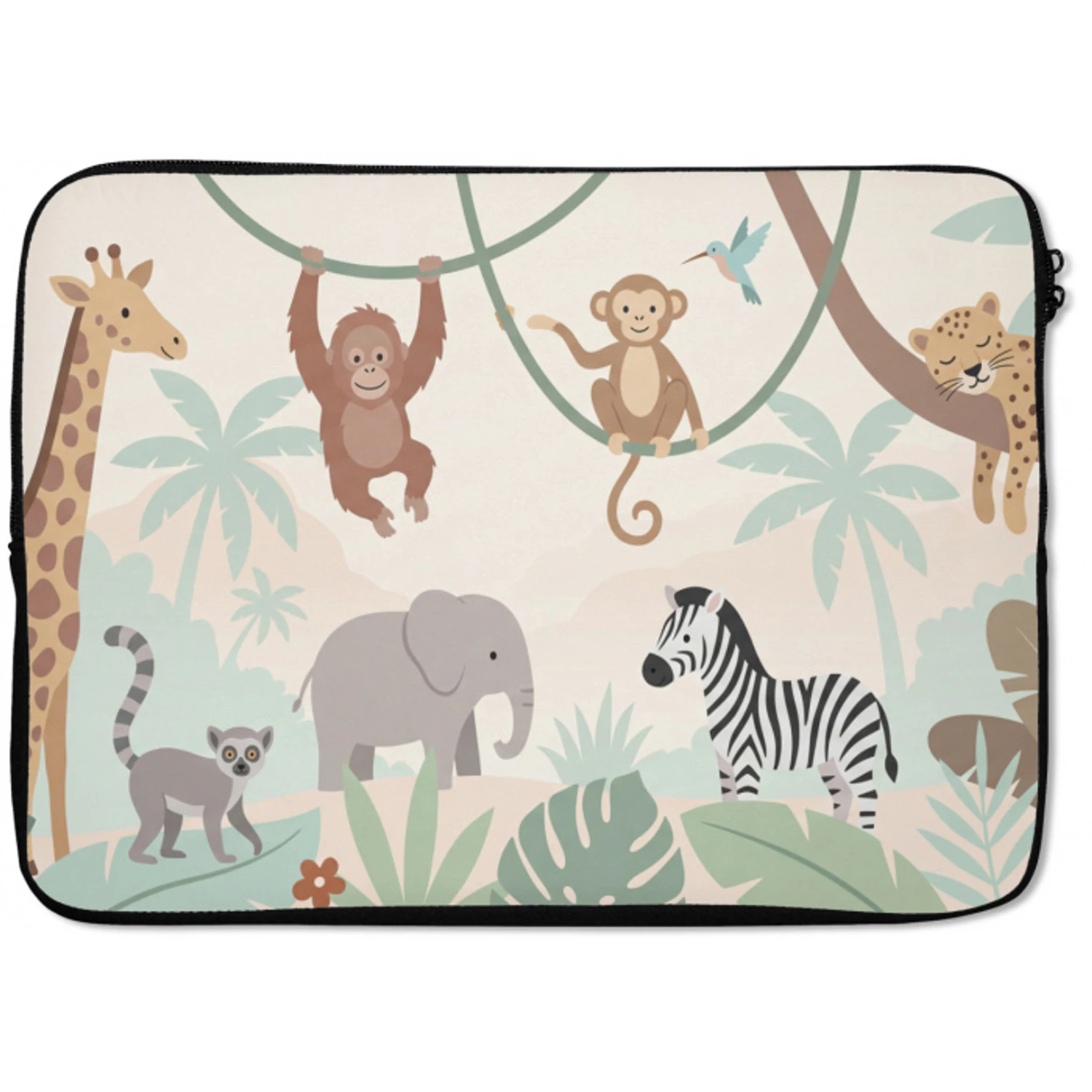 Jungle - Dieren - Groen laptophoes neopreen klein -zkaufland3dotto