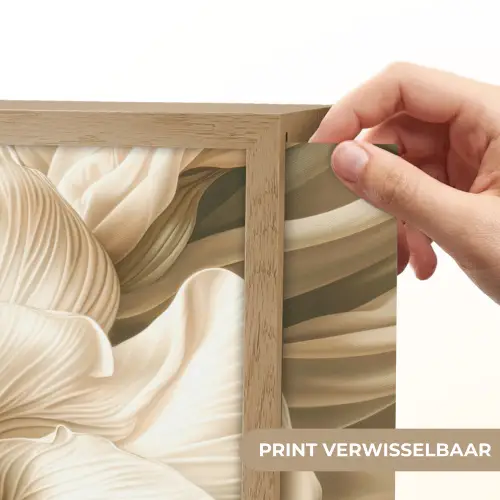 Abstract - Beige - Bloemen - Natuur Light Box met batterij (Wandlamp) middel -USP_websiteprintNL