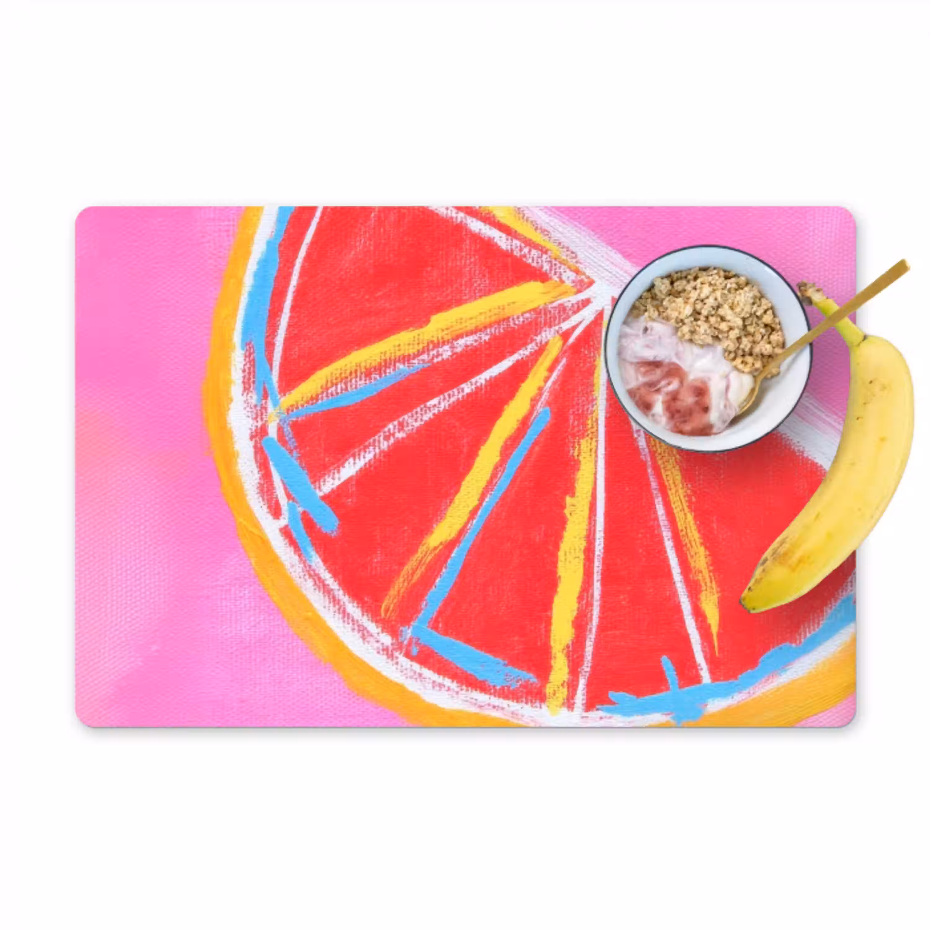 Grapefruit - Geschilderd - Roze - Strepen Placemat vinyl groot -zzzproduct_Kitchenyeah-website