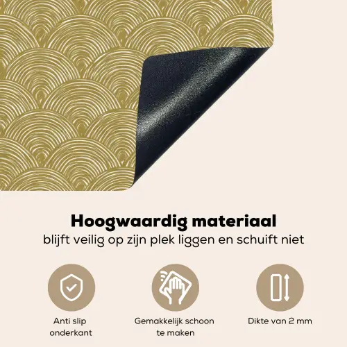 Waaier - Geometrisch - Groen Inductie beschemer met haakjes klein 777 -ky-onderkant-nl
