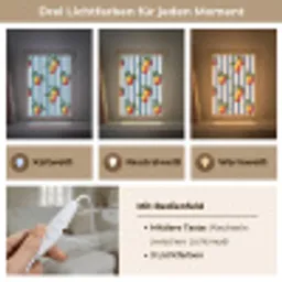 Strepen - Citroen - Blauw Light Box met kabel (Tafellamp) klein 925 -USP_lichtkleurDE