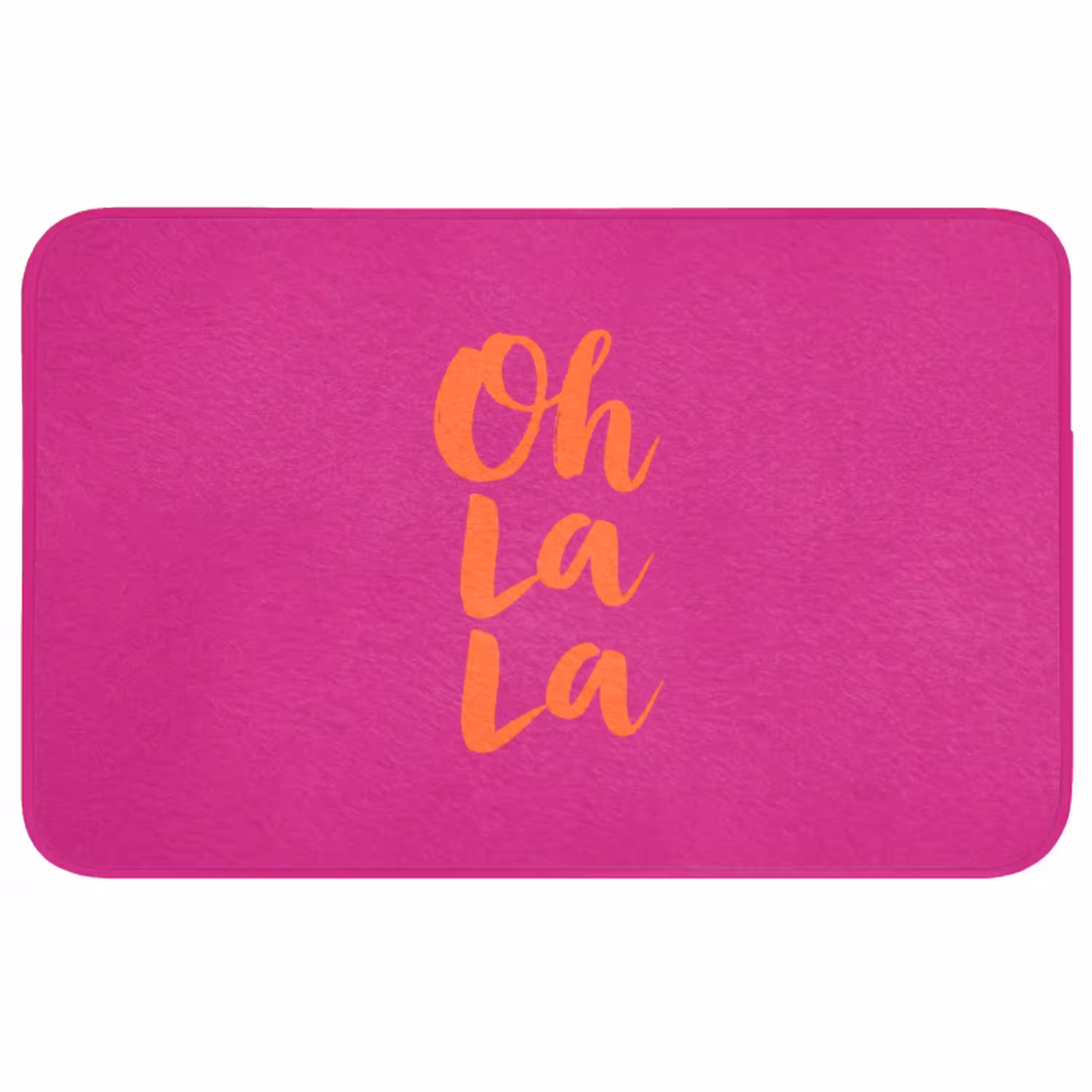 Oh la la - Roze - Oranje - Minimalistisch Badmat middel -3d