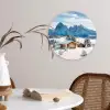 Landschap - Winter - Sneeuw Wandcirkel kunststof plaat 5mm dik klein -sfeer4