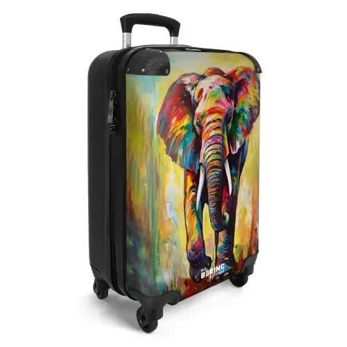Portret van een olifant als olieverf kunstwerk NBS - Handbagage koffer - Unisex middel -productfoto_3d