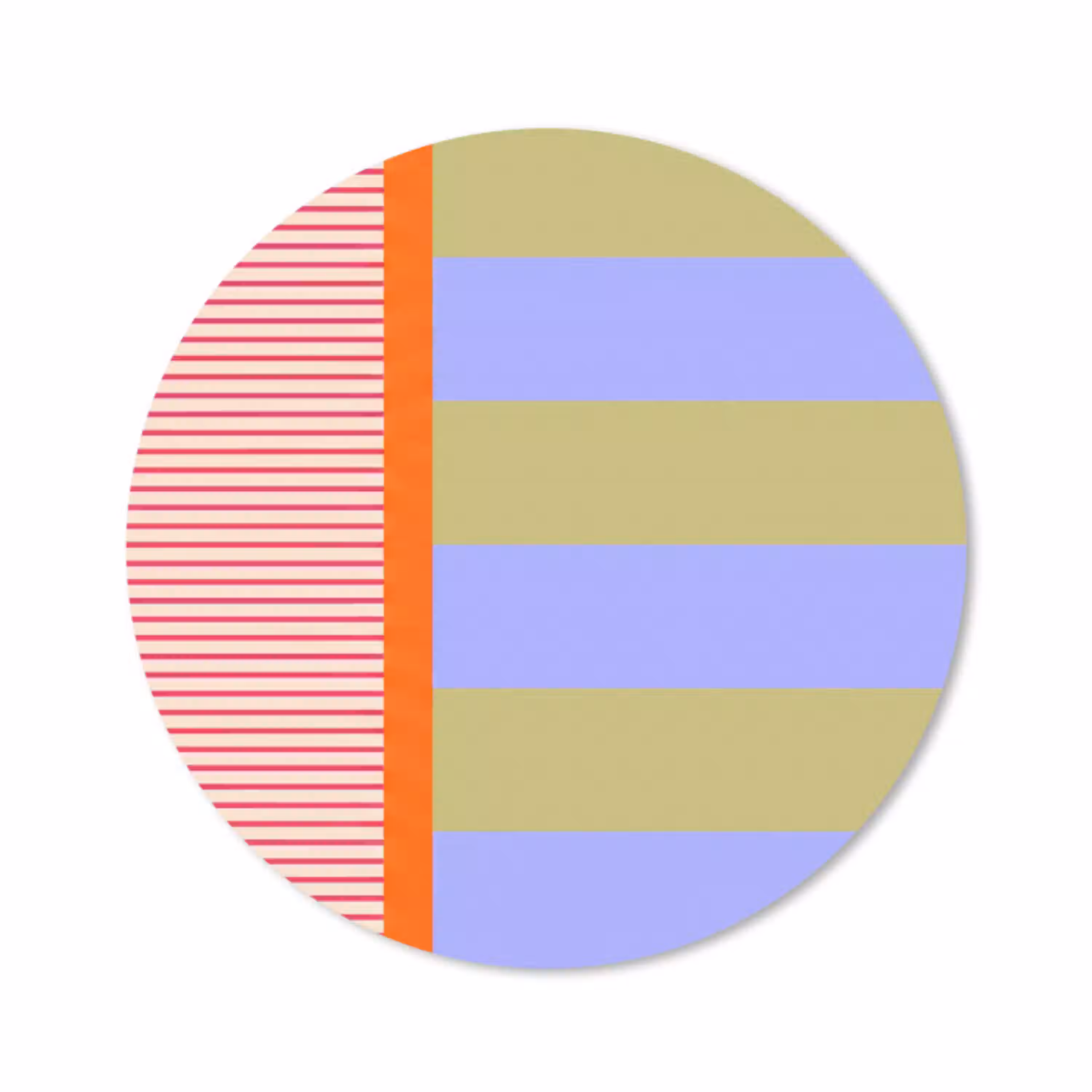 Abstract - Geometrie - Strepen - Blokken - Rood Muismat rond klein -3d