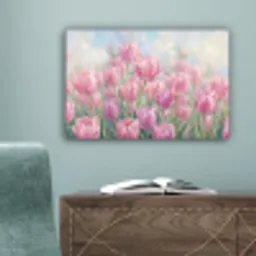 Tulpen - Veld - Lente - Roze canvas 2cm klein -sfeer4