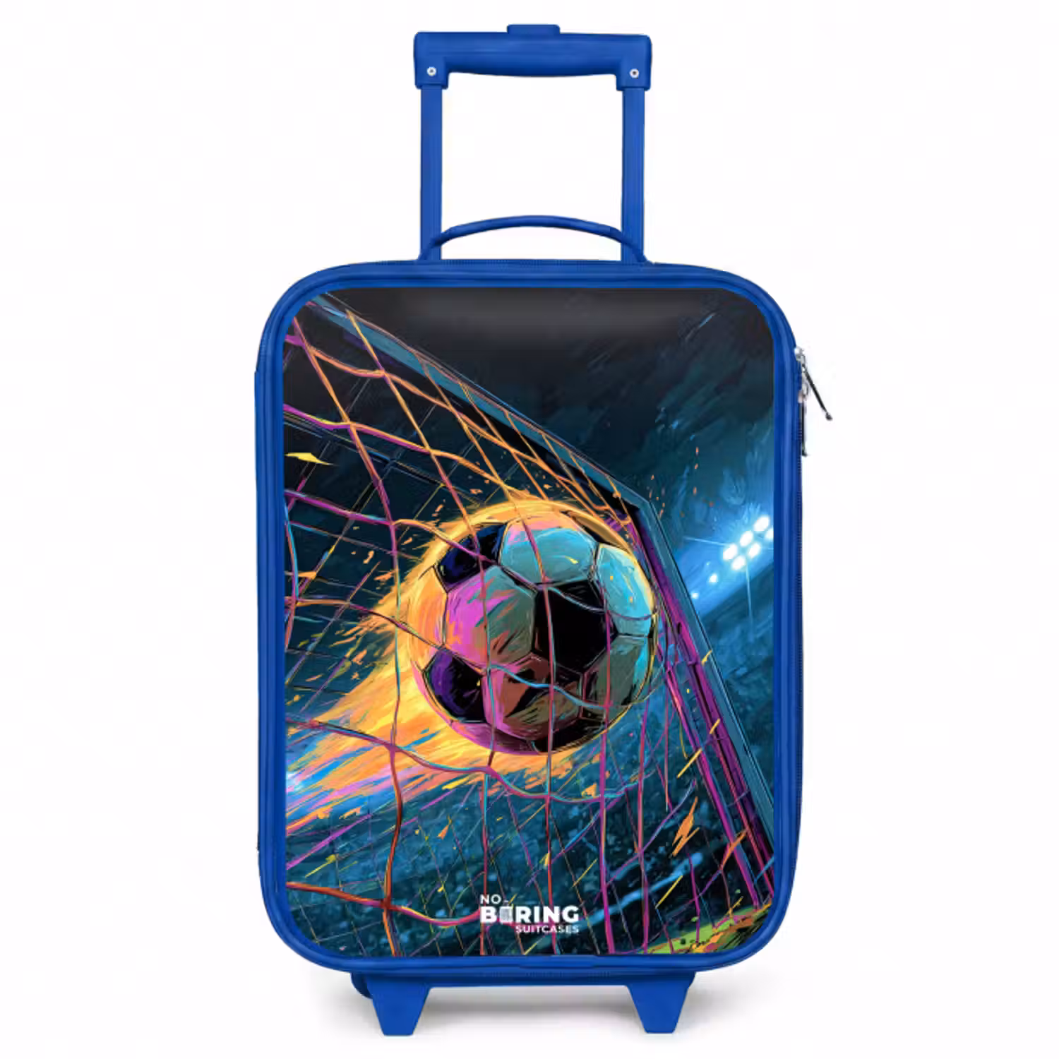 Kinderkoffer - Blauw - Neon - Net - Voetbal - Kleurrijk