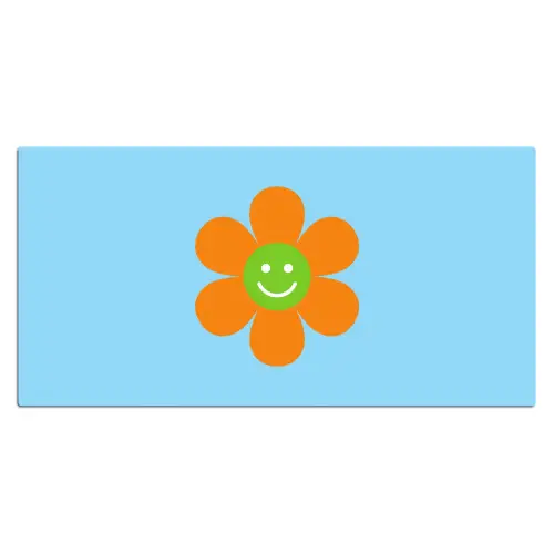 Bloem - Smiley - Kleurrijk Muismat XXL klein -3d_leeg