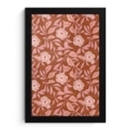 Patroon - Bladeren - Terracotta fotolijst zwart zonder passe partout klein 224 -3d