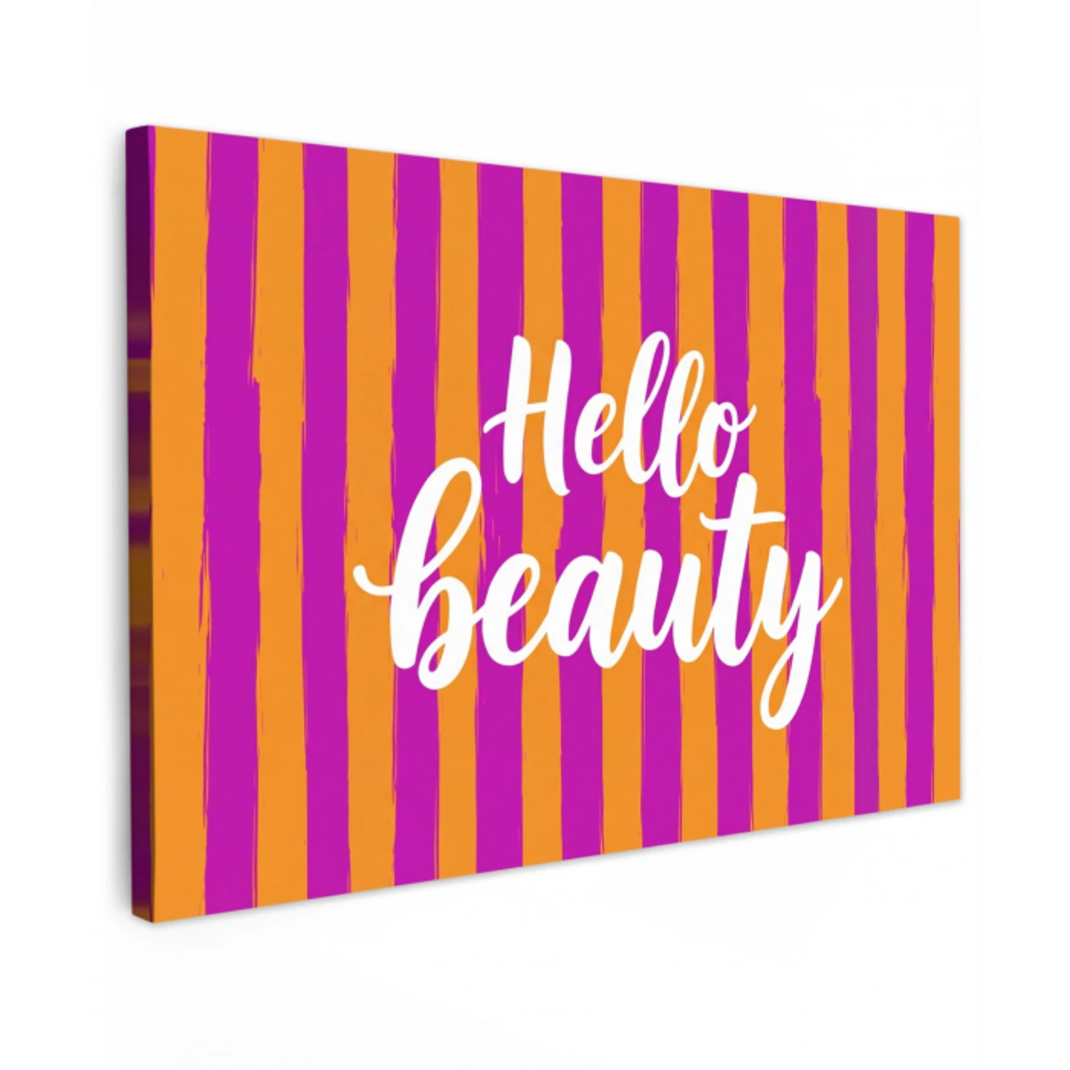 Modern - Hello - Oranje Tuinposter op houten frame 2 cm dik klein -3d