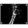 Champagne - Zwart - Spetters - Popping tuinposter los doek klein -3d