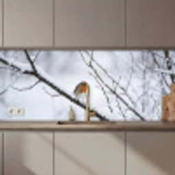 Roodborstje - Tak - Sneeuw - Winter - Levendig keuken achterwand 2 middel zz_3dshopping