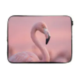 Flamingo - Portret - Roze laptophoes neopreen klein -3d