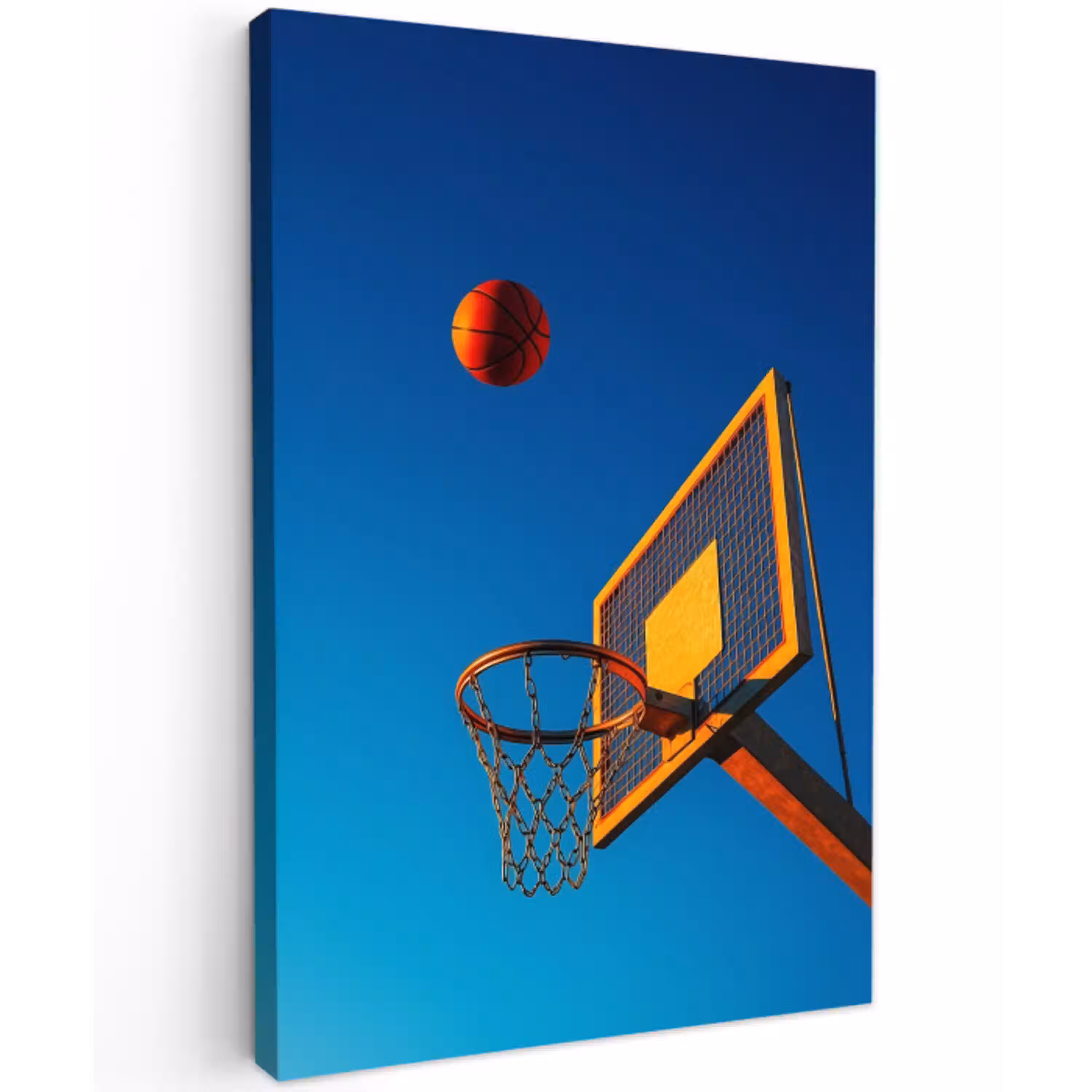 Basketbal -  Lucht - Ring Tuinposter op houten frame 2 cm dik middel -3d