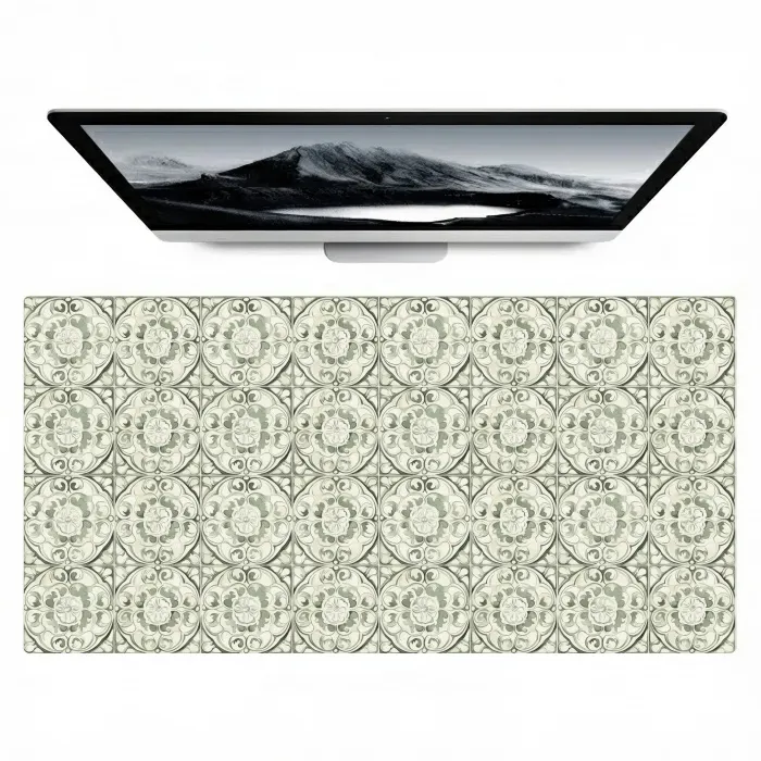 Krulornament - Tegel - Groen Muismat XXL klein 681 -zzz3d