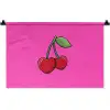 Kers - Roze - Fruit Wandkleed katoen klein -zz3d