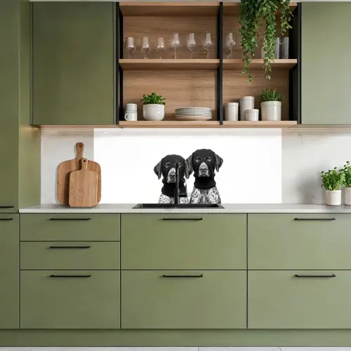 Honden - Bivakmuts - Zwart - wit keuken achterwand 2 middel -sfeer3