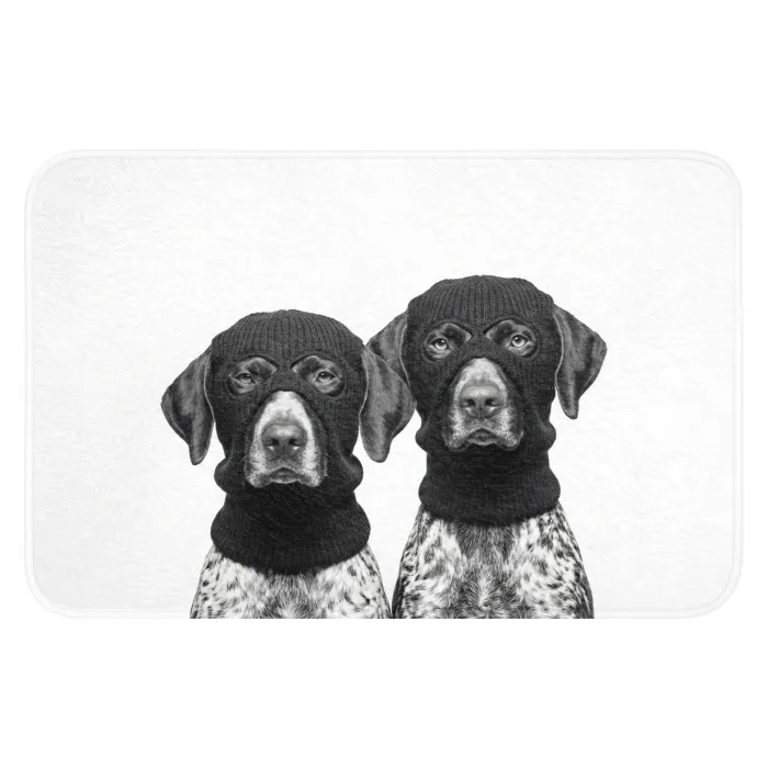 Honden - Bivakmuts - Zwart - wit WCmat klein -3d