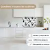 Lijnen - Gezichten - Zwart - Wit keuken achterwand 2 middel 865 -sfeer4_FR