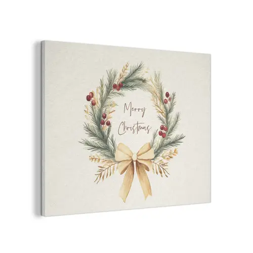 Kerstkrans - Kerst - Goud - Beige PET vilt klein -3d