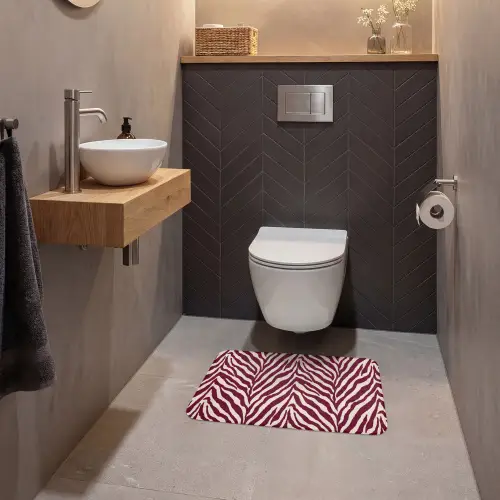 Zebra - Motief - Bordeaux - Rood WCmat klein 1009 -sfeer2