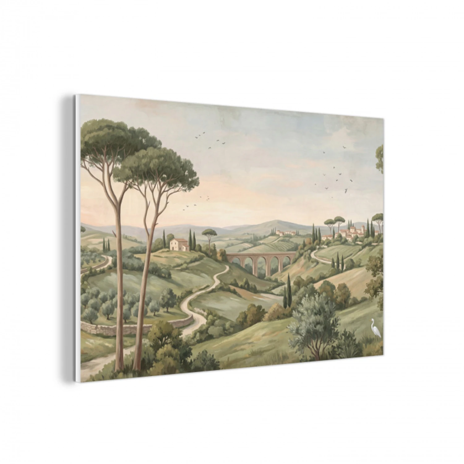 Landschap - Heuvels - Zandpad - Groen forex 5mm xxl -3d