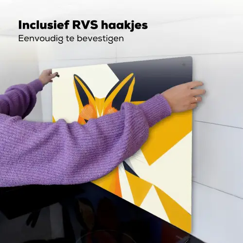 Vos - Oranje - Abstract - Driehoeken Inductie beschemer met haakjes middel -ky-ophangen-nl