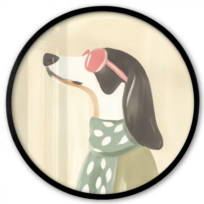 Hond - Zonnebril - Sjaal Fotolijst rond zonder passe partout klein -3d