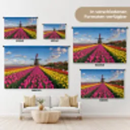 Tulpen - Holland - Molen - Kleurrijk Wandkleed katoen klein -tsfeer8_DE