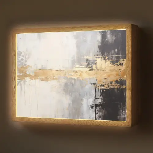 Goud - Luxe - Acryl - Kunst Light Box met batterij (Wandlamp) middel -z3d_website