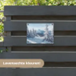Winterlandschap - Natuur - Berg - Bomen - Sneeuw tuinposter los doek klein -sfeer3