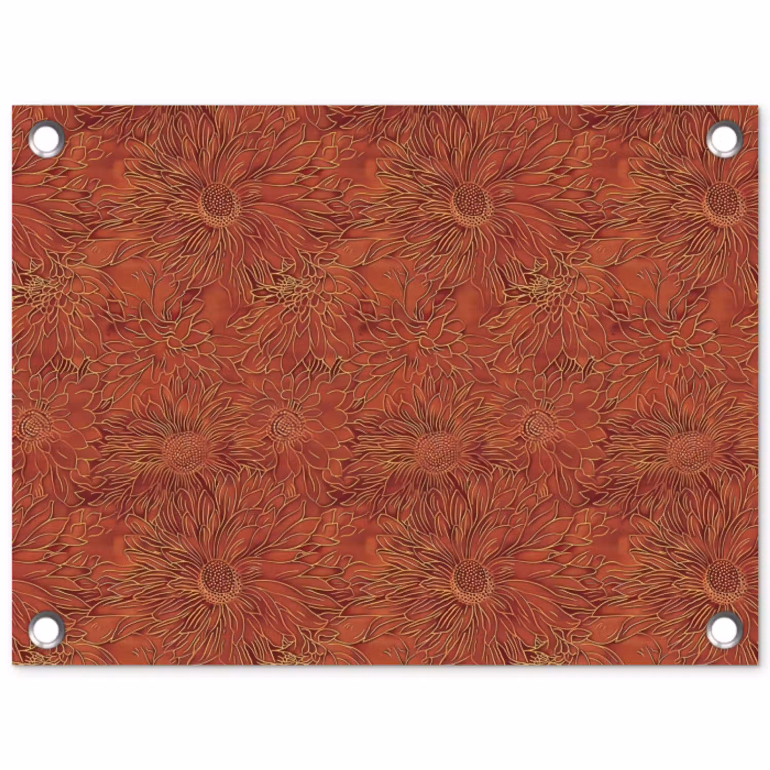 Oosters - Bloemen - Terracotta tuinposter los doek klein 239 -3d