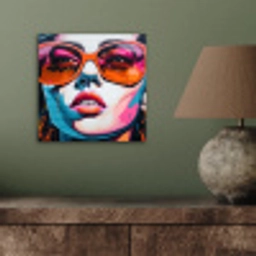 Vrouw - Bril - Kleuren - Graffiti aluminium wit klein -sfeer2