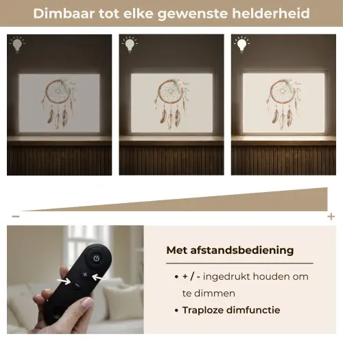 Dromenvanger - Bohemian - Boho - Pastel kleuren Light Box met batterij (Wandlamp kind) middel -USP_dimbaarNL
