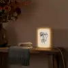 Minimalistisch - Lijnillustratie - Beige - Donkerblauw Light Box met kabel (Tafellamp) klein -sfeer4