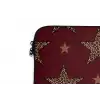 Sterren - Luipaardprint - Dream - Bordeaux laptophoes neopreen klein -detail