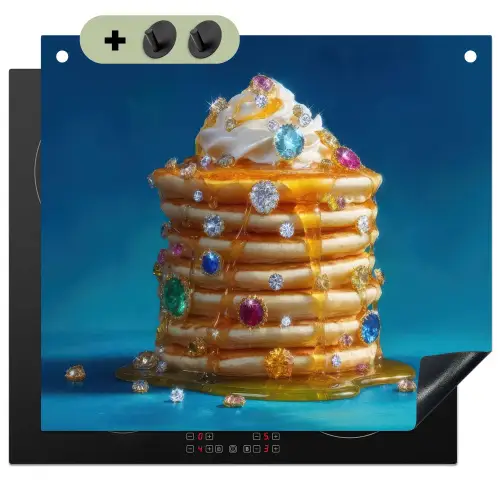 Pannenkoeken - Steentjes - Glitter - Slagroom Inductie beschemer met haakjes middel -3d